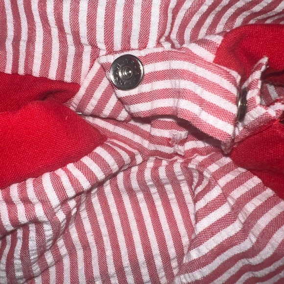 Pete’s Partner by goodlad red seersucker romper w hat cat fish embroidered 6/9m - Picture 4 of 4